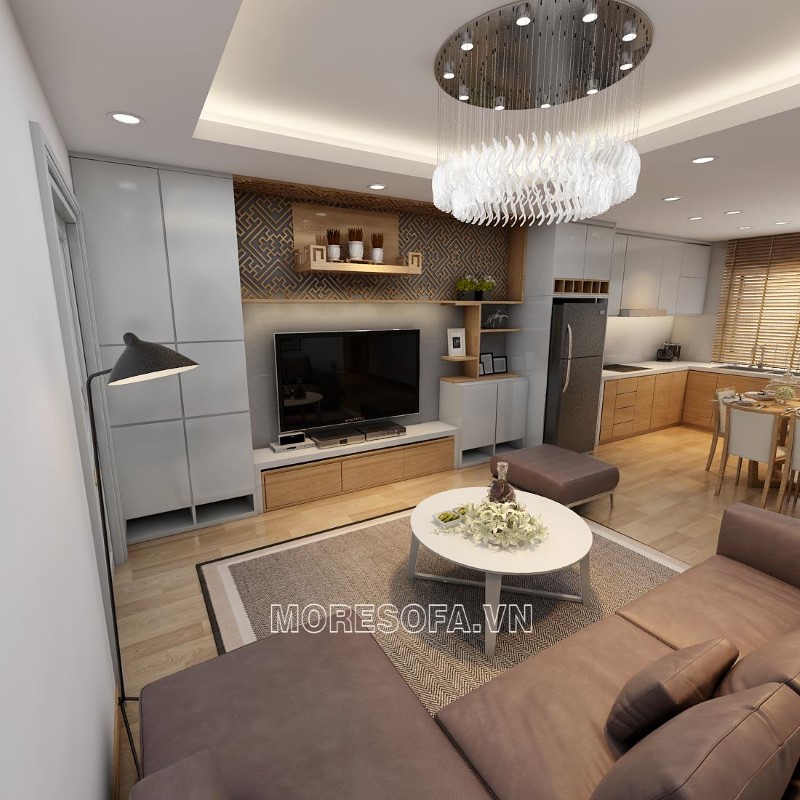 Ghế sofa góc da hiện đại